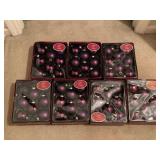 7 BOXES OF WINE GLASS CHRISTMAS TREE ORNAMENTS - UP HALL CLOSET