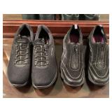 NEW SKETCHERS BLACK TENNIS SHOES SIZE 9 1/2M & NEW CROFT & BARROW BLACK ZIP UPS SIZE 9 1/2M - UP MASTER BED