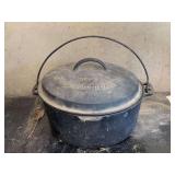 VINTAGE WAGNER #9 DRIP DROP ROASTER 11" ROUND W/ LID - GARAGE