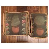 2 WOVEN DECORATIVE THROW PILLOWS 11" X 12" & 11 1/2" X 8" - DEN