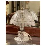VINTAGE CRYSTAL DRESSER LAMP 12" TALL X 8" WIDE - UP MASTER BED