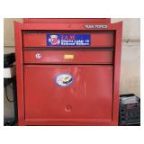 RED TASK FORCE 2 DRAWER TOOL BOX W/ CONTENTS 26 1/2" WIDE X 27 3/4" TALL X 14 1/4" DEEP - GARAGE