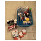 CRATE FULL OF ASSORTED MEDICINE TO INCLUDE PROAIR INHALERS, TUSSIN DM & MORE - UP MASTER BATH