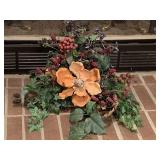 SILK MAGNOLIA & BERRY ARRANGEMENT ON WHITE TILE BASE - DEN