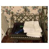 WROUGHT IRON PRINCESS DOG BED WITH CONTENTS 24" LONG X 21" TALL X 18" WIDE- DINETTE