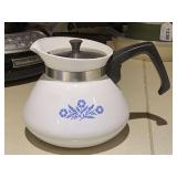 VINTAGE CORNFLOWER BLUE CORNING WARE 6 CUP COFFEE POT - KITCHEN