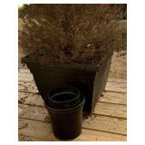 LARGE BLACK RESIN SQUARE PLANTER 17 1/2" SQUARE X 14 1/2" TALL - SIDE PORCH