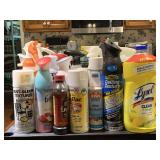 SHELF LOT OF ASSORTED CLEANING SUPPLIES - KITCHEN