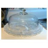 VINTAGE WALTHER MIKASA CRYSTAL CARMEN COVERED CAKE PLATE - KITCHEN