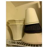 7 LAMP SHADES - VARIOUS SIZES/COLORS - UP BED 2 CLOSET