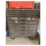 LARGE KENNEDY BLACK 8 DRAWER TOOL BOX W/ CONTENTS 34 1/2" WIDE X 20" DEEP X 38 1/2" TALL ***SPECIAL PICKUP INSTRUCTIONS - GARAGE