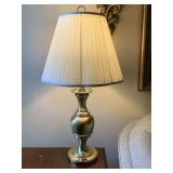 VINTAGE SATIN ANTIQUE BRASS TABLE LAMP 33" TALL (VERY HEAVY) - LIVING ROOM