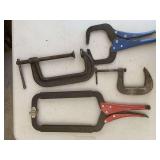 4 LARGE CLAMPS - GARAGE CLOSET