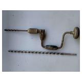 VINTAGE HAND DRILL & EXTRA BIT - GARAGE