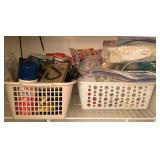 2 CRATES TO INCLUDE RUBY RED FURNITURE SLIDERS, NEW SWING HARDWARE, NEW WIRE BRUSHES & MORE - FOYER