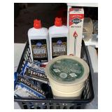 SMALL CRATE WITH NEW CHARCOAL LIGHTER, SMALL STARTER LOGS & MORE - GARAGE