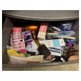 DRAWER FULL OF HAIR PRODUCTS TO INCLUDE SLUMBER CAPS, COMBS, BOBBY PINS & MORE (DRAWER INCLUDED) - UP MASTER CLOSET 2