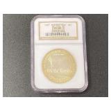 1987-P US Constitution 200th anniversary commemorative one dollar coin, graded, see pictures for details.