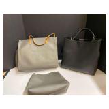 Ladies handbags, three pieces, see pictures for details.