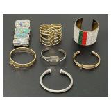 Assorted ladies fashion estate cuff bracelets, and more. See pictures for details.