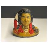 Handcrafted, and hand painted Native American bust, see pictures for details.