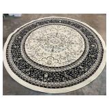 Decorative round area rug with mat, see pictures for details.