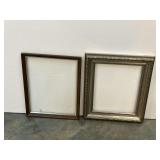 Picture frames, two pieces, the decorative frame has no glass, see picture for details.