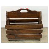 Vintage wooden magazine holder, see pictures for details.
