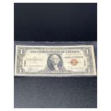World War II era, Hawaii emergency one dollar silver certificate, brown seal series, 1935A, see pictures for details.