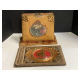 Antique photo album with display stand, includes old photos, also includes a unique vintage photo album, see pictures for details.