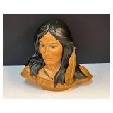 Ceramic Native American bust, see pictures for details.