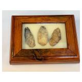 Framed Native American artifacts/arrowheads,  see pictures for details.