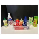 Toiletry assortment to include shampoo, moisturizer, toothpaste, mouthwash, and Moore. Tub is not included, see pictures for details.