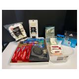 Assorted toiletries to include cotton swabs, makeup brushes, Adidas men’s fragrance set, toothpaste, and more. Tub is not included, see pictures for details. ￼