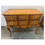Keller wooden two drawer chest with cabriole legs, see pictures for details.