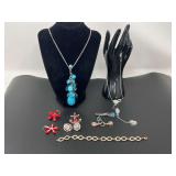 Ladies fashion jewelry necklace and earrings set, infinity bracelet, pendant and earring set, and more. See pictures for details.