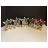 Small first place trophies for football and basketball, see pictures for details.