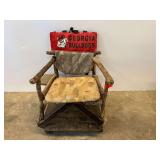 Primitive custom chair on rolling platform, see pictures for details.