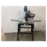 Craftsman 10” compound miter with stand, powers up, see pictures for details.