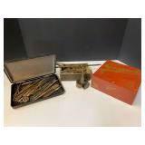 Assorted bits, also includes a wooden storage box, see pictures for details.