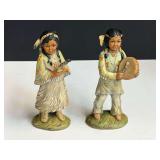 Ceramic Native American figurines, set of two, see pictures for details.