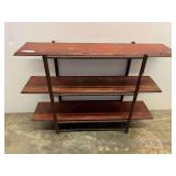 Custom metal framed shelving unit with removable shelves, see pictures for details.