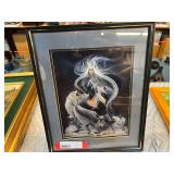 Framed and matted print by Carol Bourdo, the print has a small tear, see pictures for details.