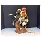 Native American on horseback, the tail has been broken off but included, see pictures for details.
