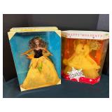 Sunflower Barbie, and Happy Holidays Barbie, special edition, both in original boxes, see pictures for details.