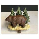 Christmas stocking hook, bear with Christmas tree figurine, see pictures for details.