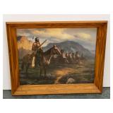 Framed Native American art print, see pictures for details.