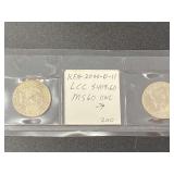 2005 – D – 11 Kennedy half dollar, graded and un circulated, also includes a 2003 – P – 08 Kennedy have dollar, graded, and uncirculated, see pictures for details.