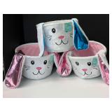 Bunny face novelty Easter baskets, set of three, see pictures for details.