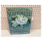 Metal fishing decor sign, see pictures for details.